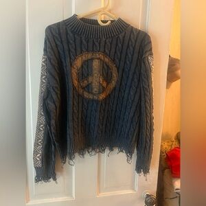 POL Deep Blue Knit Top